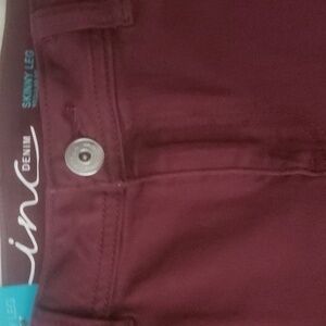 Inc skinny jeans regular fit size 12 wine color